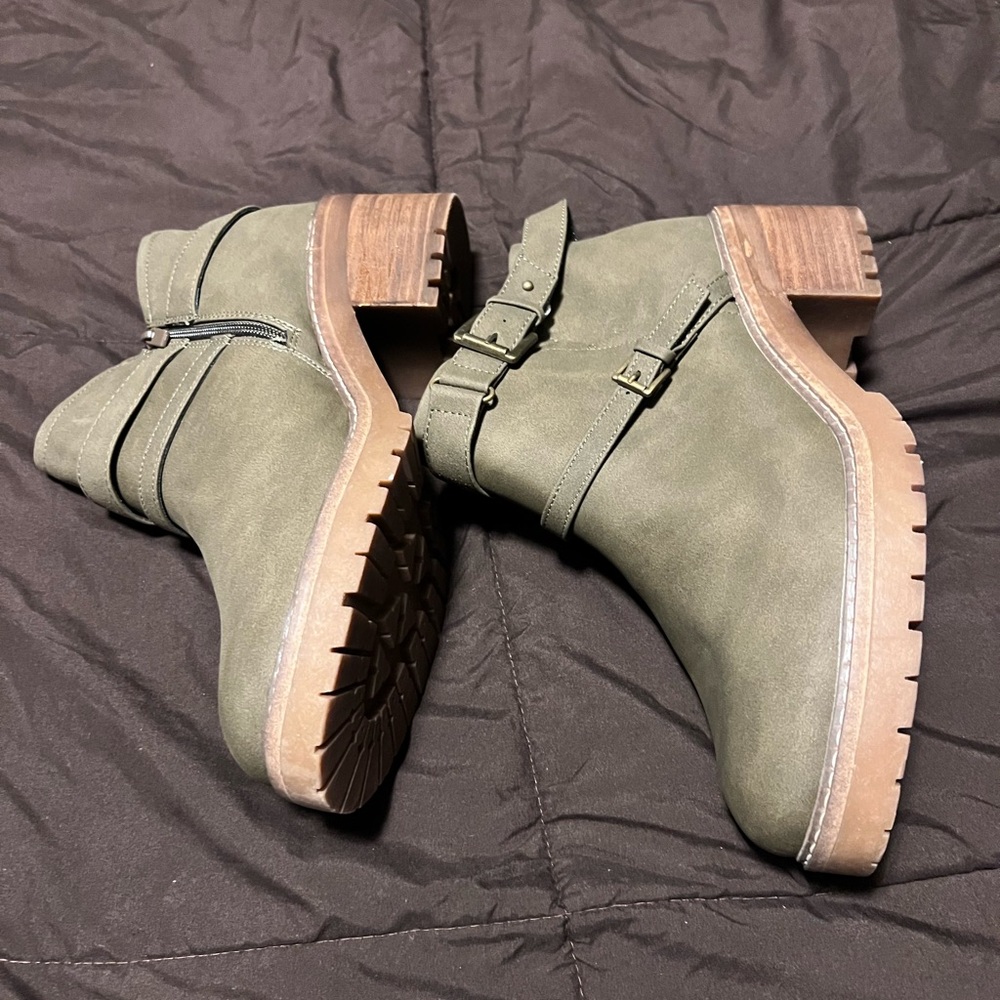 Torrid Green Ankle Boots 10.5 wide